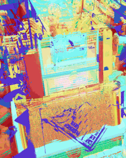 Glitched surveillance footage of Dr. Brightside
